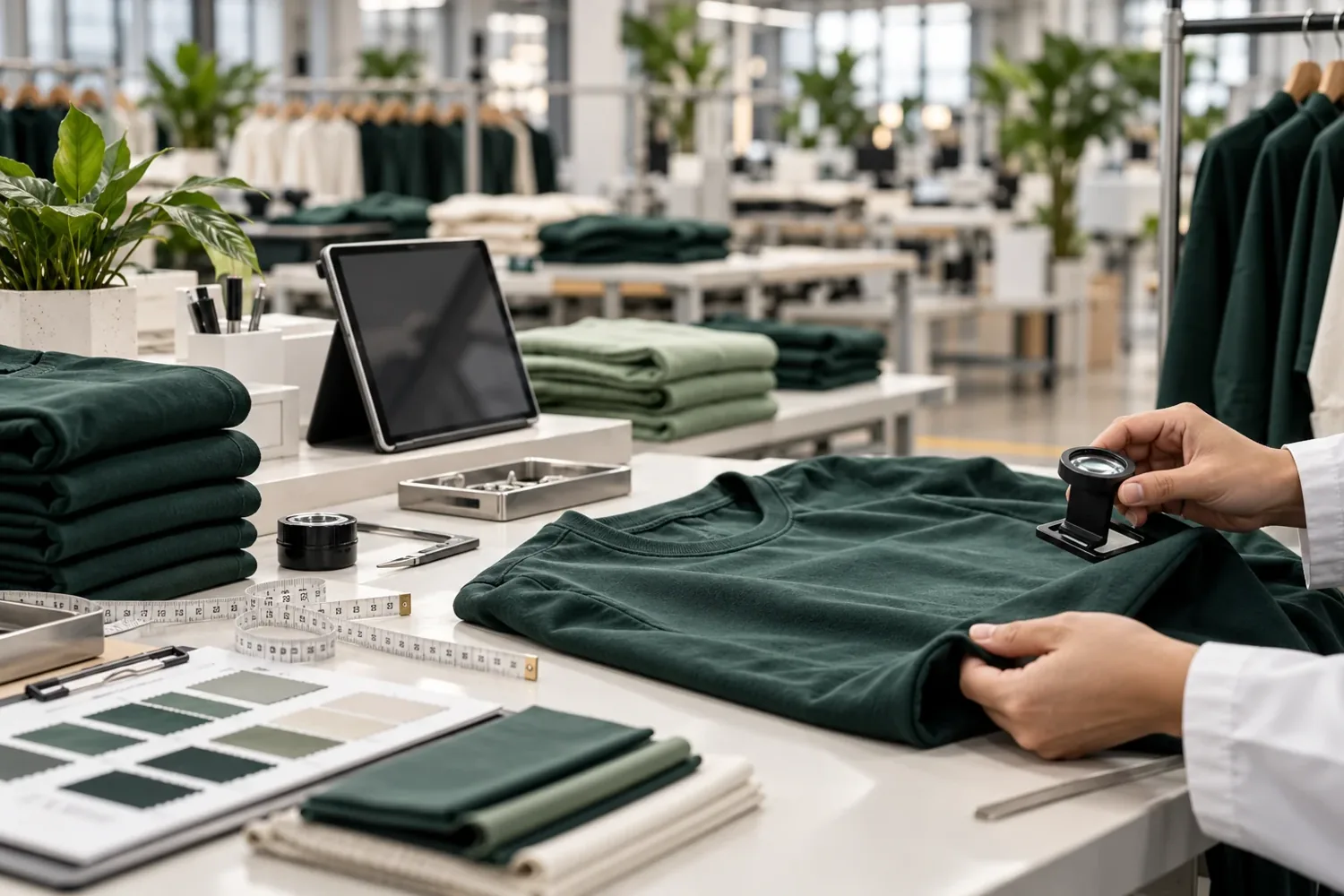 Illustrative quality inspection of an apparel sample